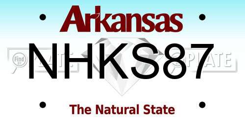 NHKS87 Arkansas License Plate