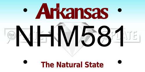 NHM581 Arkansas License Plate