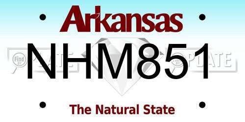 NHM851 Arkansas License Plate