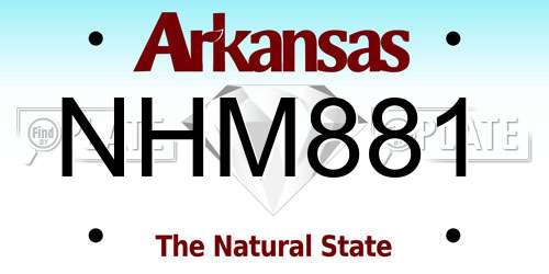 NHM881 Arkansas License Plate