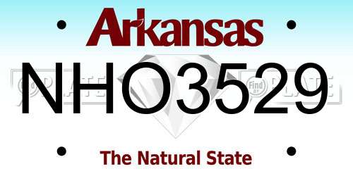 NHO3529 Arkansas License Plate