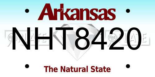 NHT8420 Arkansas License Plate