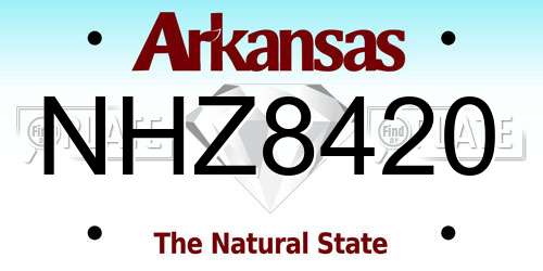 NHZ8420 Arkansas License Plate