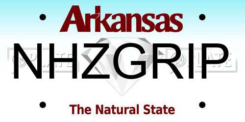 NHZGRIP Arkansas License Plate