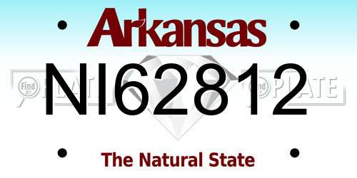NI62812 Arkansas License Plate