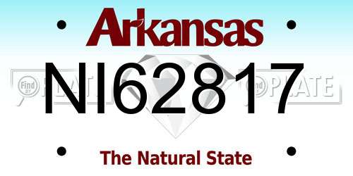 NI62817 Arkansas License Plate
