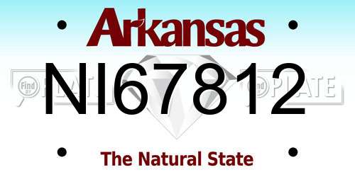 NI67812 Arkansas License Plate