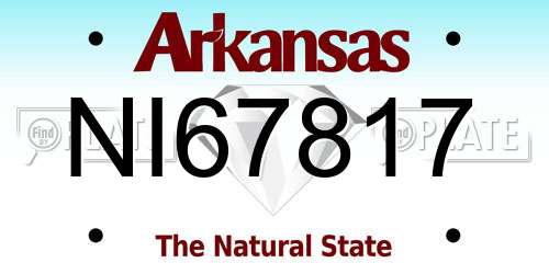 NI67817 Arkansas License Plate