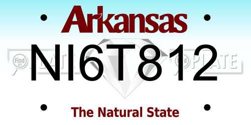 NI6T812 Arkansas License Plate
