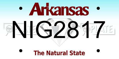 NIG2817 Arkansas License Plate