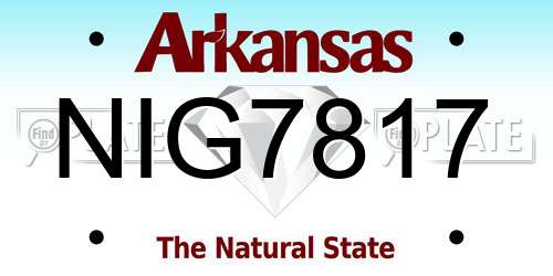 NIG7817 Arkansas License Plate