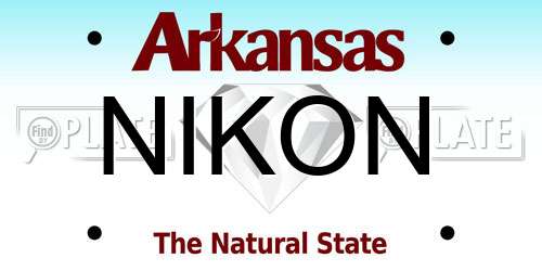 NIKON Arkansas License Plate
