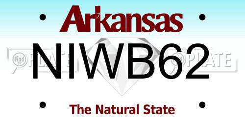 NIWB62 Arkansas License Plate