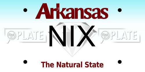NIX Arkansas License Plate