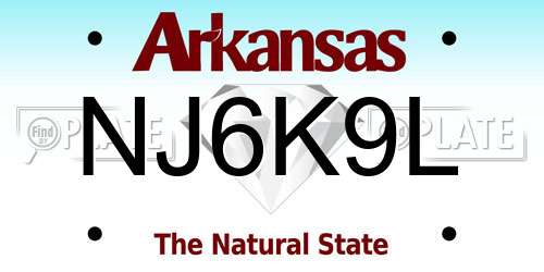 NJ6K9L Arkansas License Plate