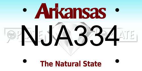 NJA334 Arkansas License Plate