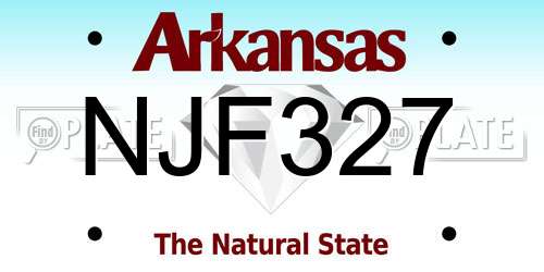 NJF327 Arkansas License Plate