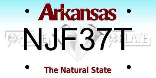 NJF37T Arkansas License Plate