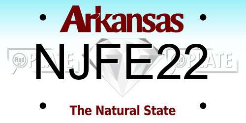 NJFE22 Arkansas License Plate