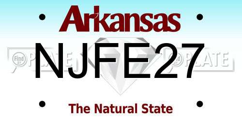 NJFE27 Arkansas License Plate