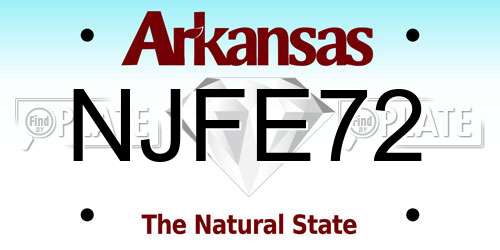 NJFE72 Arkansas License Plate