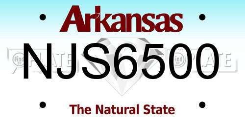 NJS6500 Arkansas License Plate