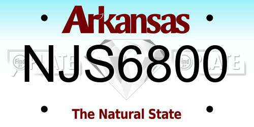 NJS6800 Arkansas License Plate