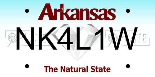 NK4L1W Arkansas License Plate