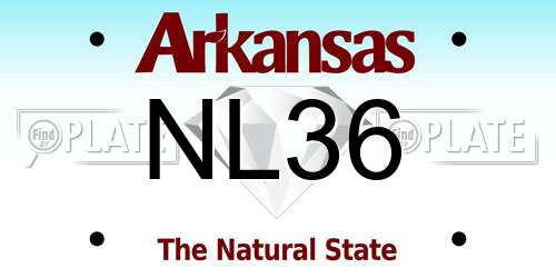 NL36 Arkansas License Plate