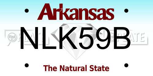 NLK59B Arkansas License Plate