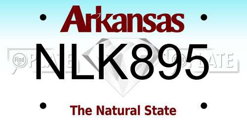 NLK895 Arkansas License Plate