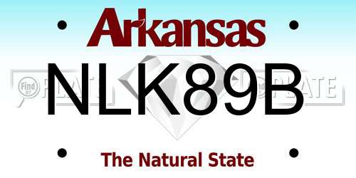 NLK89B Arkansas License Plate