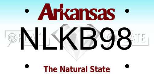 NLKB98 Arkansas License Plate