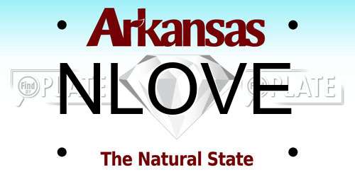NLOVE Arkansas License Plate