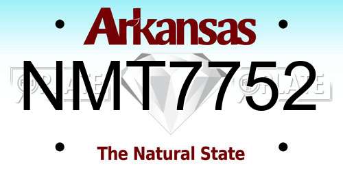 NMT7752 Arkansas License Plate