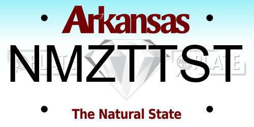 NMZTTST Arkansas License Plate