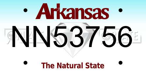 NN53756 Arkansas License Plate
