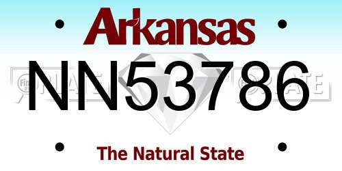 NN53786 Arkansas License Plate