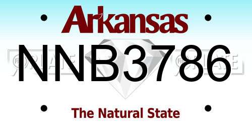 NNB3786 Arkansas License Plate