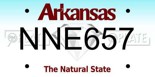 NNE657 Arkansas License Plate