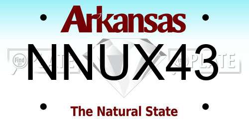 NNUX43 Arkansas License Plate