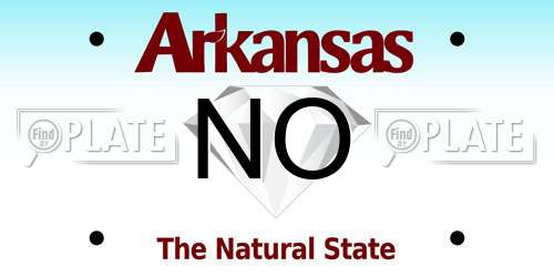 NO Arkansas License Plate