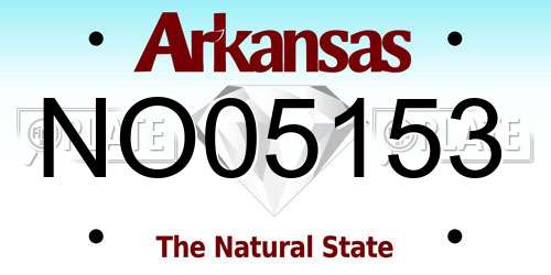 NO05153 Arkansas License Plate