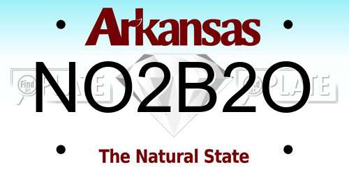 NO2B2O Arkansas License Plate