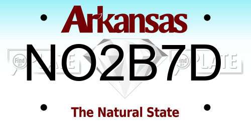 NO2B7D Arkansas License Plate