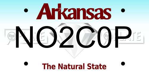 NO2C0P Arkansas License Plate