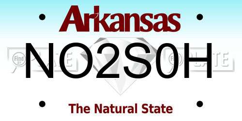 NO2S0H Arkansas License Plate