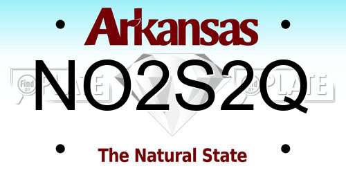 NO2S2Q Arkansas License Plate