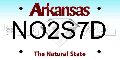 NO2S7D Arkansas License Plate