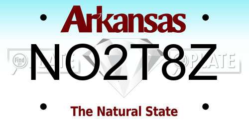 NO2T8Z Arkansas License Plate